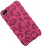 Чехол-накладка Nuoku LEO stylish leather cover for iPhone 4 /4S (pink)