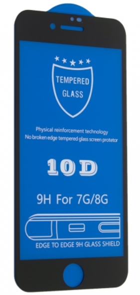 Защитное стекло 10D для iPhone 7/8 plus (black)