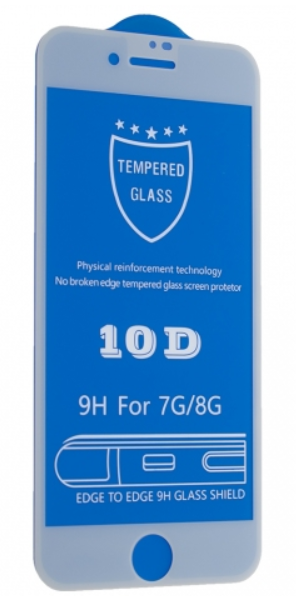 Защитное стекло 10D для iPhone 7 / 8 / SE 2 (white)