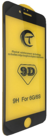 Защитное стекло 9D для iPhone 6/6S (black)