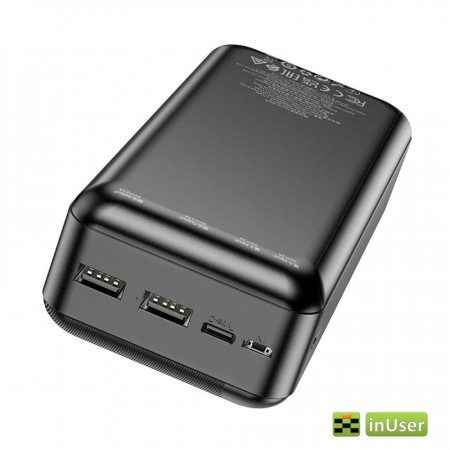 Портативная батарея (Power Bank, УМБ) Borofone BJ27B (30000 mAh / Out: 2USB 5V/2.1A / In: Type-C, micro-USB) LED indicator, black