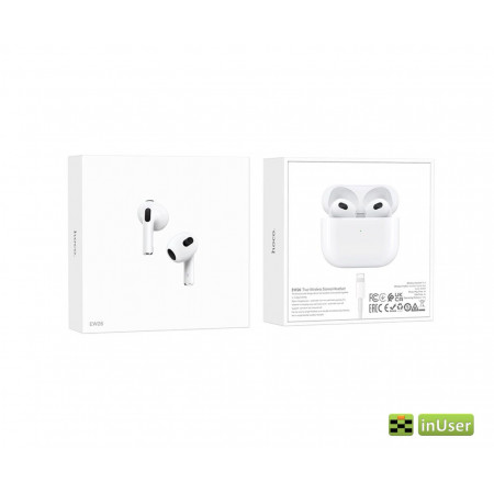 Беспроводные наушники Bluetooth Airpods HOCO EW26 TWS Bluetoorh 5.3, с микрофоном, белые