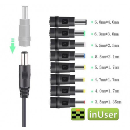 Кабель для роутера от повербанка с преобразователем USB DC 5.5 с 5V на 9V и 12V + набор 8 переходников