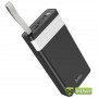 Портативная батарея (Power Bank, УМБ) Hoco J73 Powerful (30000mAh / Out: 2xUSB / In: Lightning, micro-USB, Type-C 5V/2A) с LED Дисплеем и фонариком, Чёрный