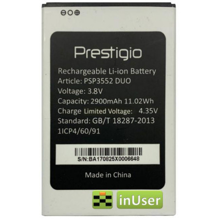 Акумулятор PSP3552 для Prestigio Muze H3 2900 mAh Original PRC