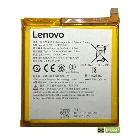 Акумулятор BL296 для Lenovo Z6 L78121 / Lenovo Z6 pro L78051 