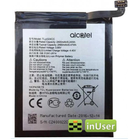 Акумулятор для TLp024C1 для Alcatel 5080X, 5059D 1X, 5046Y A3, 5046J A3, 5009D, 1C, 5003D, 5003G, 5009A, 5009D, TLP024CJ, TLP024CC Vodafone Smart N9 Lite 