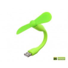 Мобильный вентилятор USB зеленый, от повербанка / ноутбука и др 