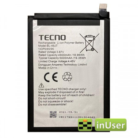 Акумулятор BL-49JT для Tecno Camon 18 CH6, Tecno Camon 18P CH7, Tecno Camon 17 Pro CG8, 5000 mAh