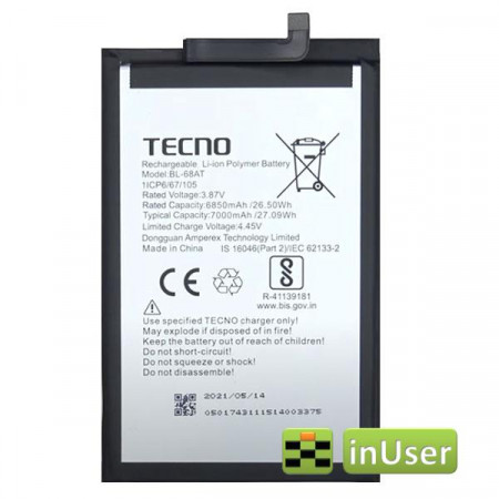 Акумулятор Tecno BL-68AT для Tecno Pova 2 (LE7n), LE7 (7000 mAh)