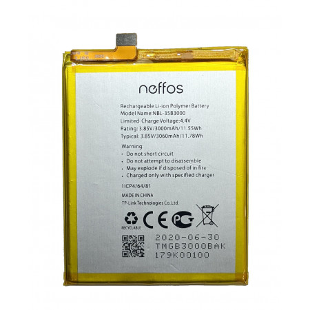 Акумулятор TP-Link NBL-35B3000 Neffos C7 (TP910A) / Neffos X9 (TP913A) - 3060 mAh