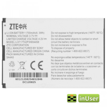 Акумулятор ZTE Li3717T42P3h654458 WiFi-router (Verizon 890L, MF63, AC60, EUFI890, AR918B)