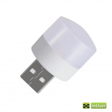 Портативная USB LED лампочка (светодиодный фонарик) 1,5W 5V 23*36мм Белый