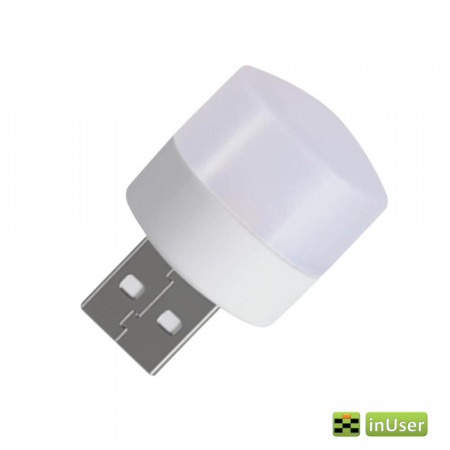 Портативная USB LED лампочка (светодиодный фонарик) 1,5W 5V 23*36мм Белый