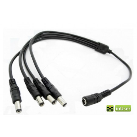 Кабель-разветвитель питания DC to 4xDC 5.5*2.5mm 0.4м (DC-4DC-5525)