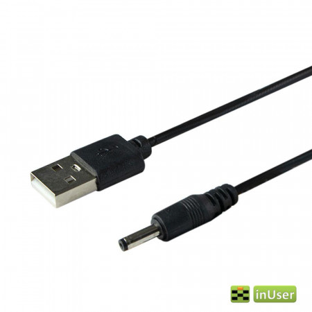 Кабель USB to DC 5v 3.5x1.35 mm (тонкий штекер) для подключения роутера от Повербанка Черный 