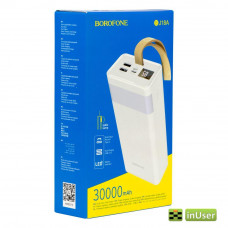 Портативная батарея (Power Bank, УМБ) Borofone BJ18A Coolmy (30000 mAh / Out: 2USB 5V/2A / In: Type-C, micro-USB 5V/2A) с LED дисплеем и функцией настольной лампы