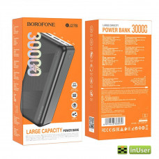 Портативная батарея (Power Bank, УМБ) Borofone BJ27B (30000 mAh / Out: 2USB 5V/2.1A / In: Type-C, micro-USB) LED indicator, black