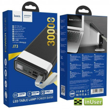 Портативная батарея (Power Bank, УМБ) Hoco J73 Powerful (30000mAh / Out: 2xUSB / In: Lightning, micro-USB, Type-C 5V/2A) с LED Дисплеем и фонариком, Чёрный