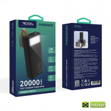Портативная батарея (Power Bank, УМБ) Ridea RP-D20L Phoenix20 10W digital display + lamp 20000 mAh Черный
