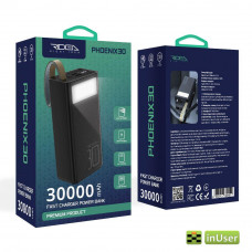 Портативная батарея (Power Bank, УМБ) Ridea RP-D30L Phoenix30 10W digital display + lamp 30000 mAh