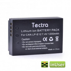 Акумулятор Canon LP-E12 Tectra 1200 mAh для Canon EOS M50 / Canon EOS M10 / Canon EOS M3 / Canon EOS M100 / Canon EOS M2 / Canon EOS M200 / Canon EOS 100D / Canon EOS M50 (Mark 2) / SX 70 HS