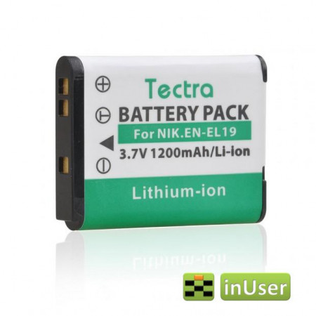 Акумулятор EN-EL19 Tectra 1200 mAh для Nikon S4100 / Nikon S4150 / Nikon S4200 / Nikon S4500