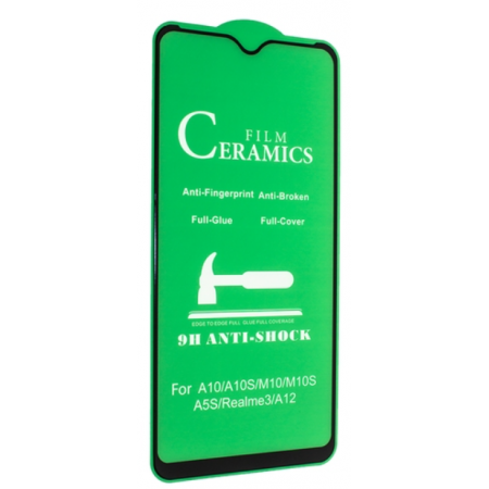 Гибкое Защитное стекло 9D Ceramix для Samsung A105, A107, M105 Galaxy A10, A10s, M10 (black)