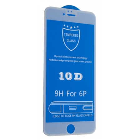Защитное стекло 10D для iPhone 6 Plus / 6S Plus / 7 Plus / 8 Plus (white)