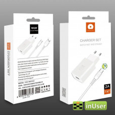 Сетевое Зарядное Устройство WUW T47 2.4A + кабель USB Type-C 