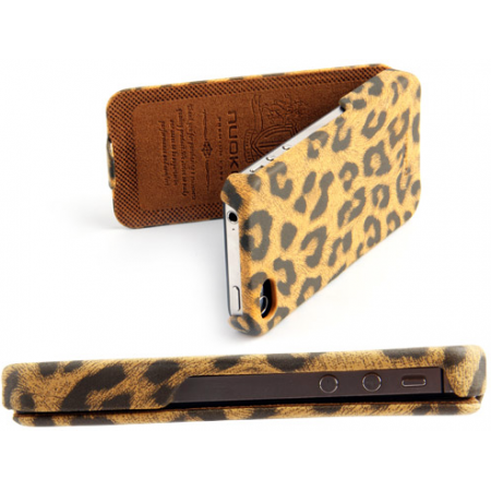 Чехол Nuoku LEO stylish leather case for iPhone 4 /4S (brown)
