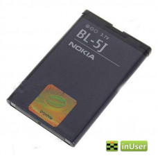 Акумулятор BL-5J для Nokia 5228, 5230 XpressMusic, 5233, 5235 Comes With Music, 5800 XpressMusic, 5900, C3-00, Asha 200, Asha 201, Asha 302, C3-00, Lumia 520, Lumia 525, Lumia 530, N900, X1-00, X1-01, X6-00 
