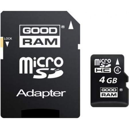 GoodRam MicroSDHC 4Gb class 4 + adapter