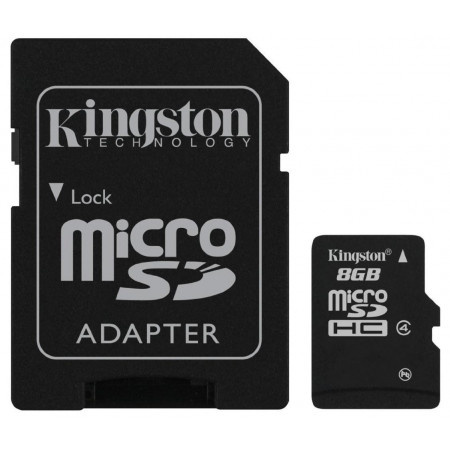 Карта памяти Kingston microSDHC 8Gb class 4 + adapter