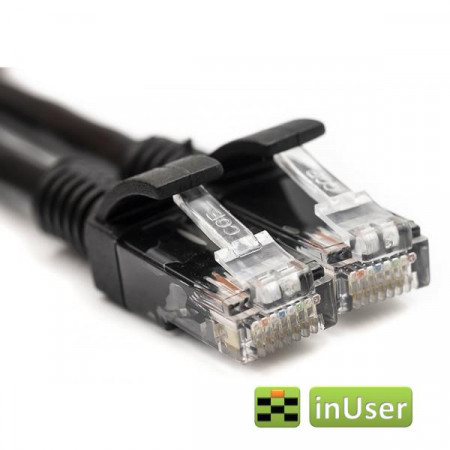 Сетевой кабель патч-корд Cat5E UTP 1m Black